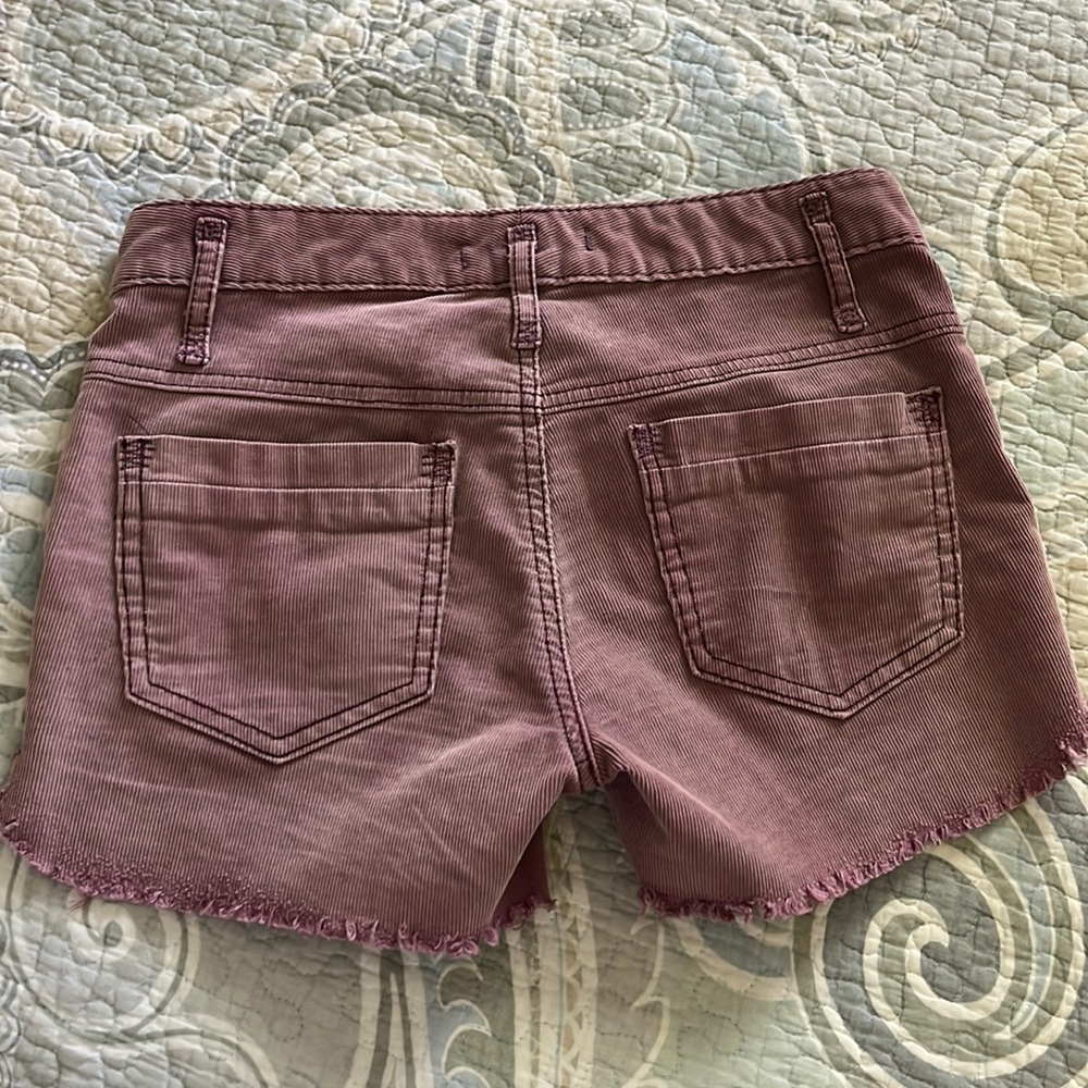 Free People Distresses Pink Corduroy Shorts - Picture 2 of 3